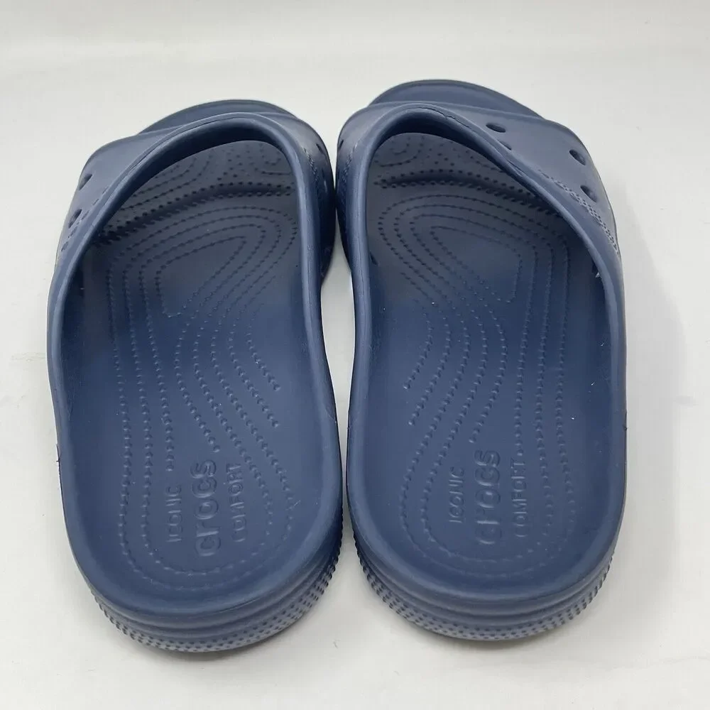 Crocs Coast Slides Sandals Mens 10 Blue Slip On Comfort Casual Beach Summer